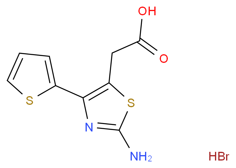 (2-amino-4-thien-2-yl-1,3-thiazol-5-yl)acetic acid hydrobromide_Molecular_structure_CAS_)