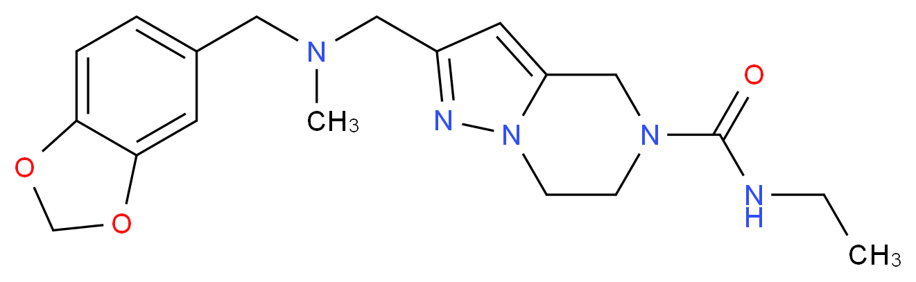 2-{[(1,3-benzodioxol-5-ylmethyl)(methyl)amino]methyl}-N-ethyl-6,7-dihydropyrazolo[1,5-a]pyrazine-5(4H)-carboxamide_Molecular_structure_CAS_)
