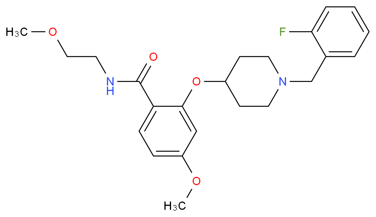2-{[1-(2-fluorobenzyl)-4-piperidinyl]oxy}-4-methoxy-N-(2-methoxyethyl)benzamide_Molecular_structure_CAS_)