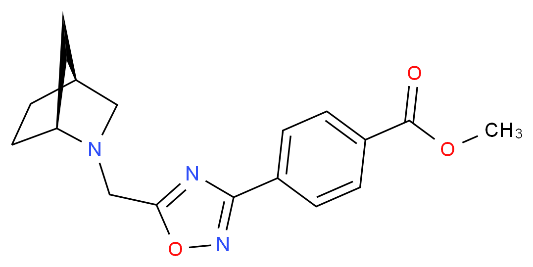 methyl 4-{5-[(1S*,4S*)-2-azabicyclo[2.2.1]hept-2-ylmethyl]-1,2,4-oxadiazol-3-yl}benzoate_Molecular_structure_CAS_)