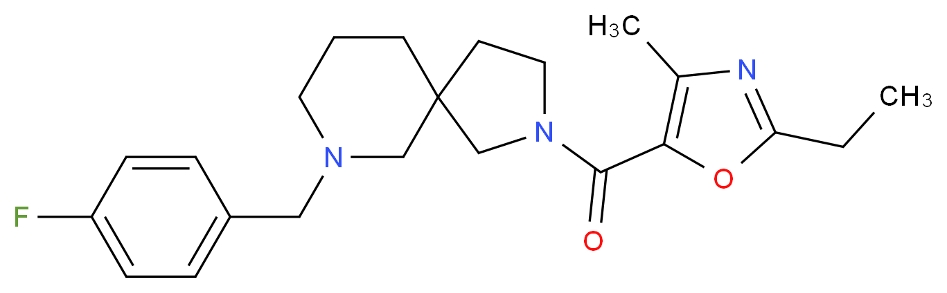 2-[(2-ethyl-4-methyl-1,3-oxazol-5-yl)carbonyl]-7-(4-fluorobenzyl)-2,7-diazaspiro[4.5]decane_Molecular_structure_CAS_)