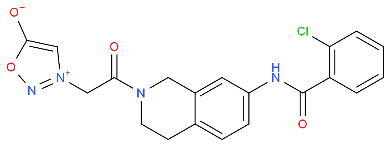 3-{2-[7-[(2-chlorobenzoyl)amino]-3,4-dihydro-2(1H)-isoquinolinyl]-2-oxoethyl}-1,2,3-oxadiazol-3-ium-5-olate_Molecular_structure_CAS_)