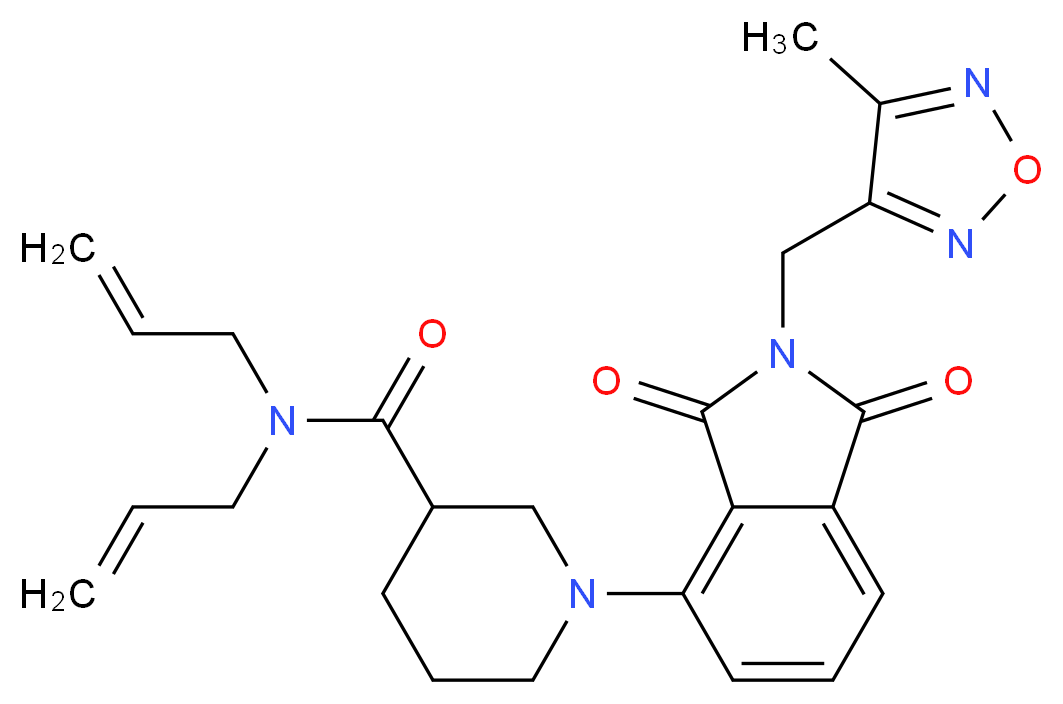 N,N-diallyl-1-{2-[(4-methyl-1,2,5-oxadiazol-3-yl)methyl]-1,3-dioxo-2,3-dihydro-1H-isoindol-4-yl}-3-piperidinecarboxamide_Molecular_structure_CAS_)