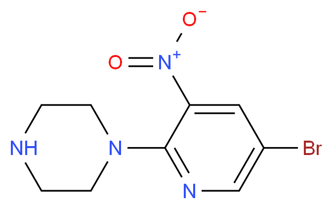 1-(5-Bromo-3-nitropyridin-2-yl)piperazine_Molecular_structure_CAS_)