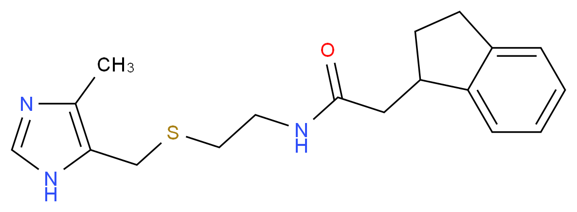 2-(2,3-dihydro-1H-inden-1-yl)-N-(2-{[(4-methyl-1H-imidazol-5-yl)methyl]thio}ethyl)acetamide_Molecular_structure_CAS_)