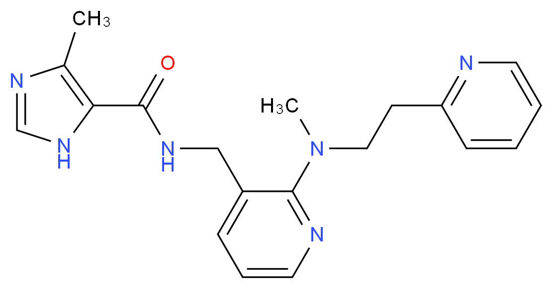4-methyl-N-({2-[methyl(2-pyridin-2-ylethyl)amino]pyridin-3-yl}methyl)-1H-imidazole-5-carboxamide_Molecular_structure_CAS_)