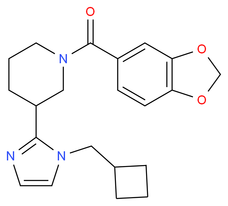 1-(1,3-benzodioxol-5-ylcarbonyl)-3-[1-(cyclobutylmethyl)-1H-imidazol-2-yl]piperidine_Molecular_structure_CAS_)
