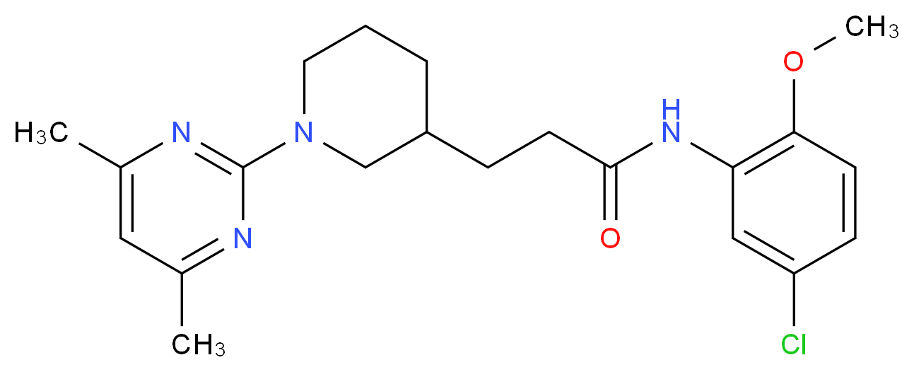 N-(5-chloro-2-methoxyphenyl)-3-[1-(4,6-dimethyl-2-pyrimidinyl)-3-piperidinyl]propanamide_Molecular_structure_CAS_)