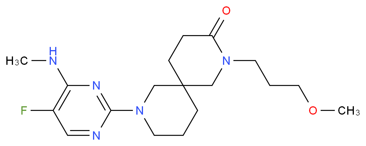 8-[5-fluoro-4-(methylamino)-2-pyrimidinyl]-2-(3-methoxypropyl)-2,8-diazaspiro[5.5]undecan-3-one_Molecular_structure_CAS_)