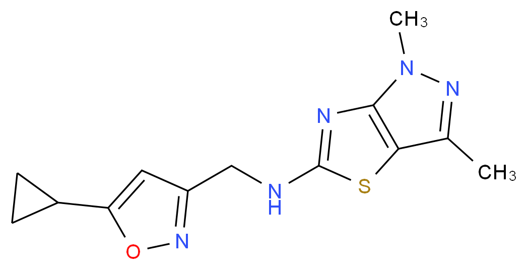 N-[(5-cyclopropylisoxazol-3-yl)methyl]-1,3-dimethyl-1H-pyrazolo[3,4-d][1,3]thiazol-5-amine_Molecular_structure_CAS_)