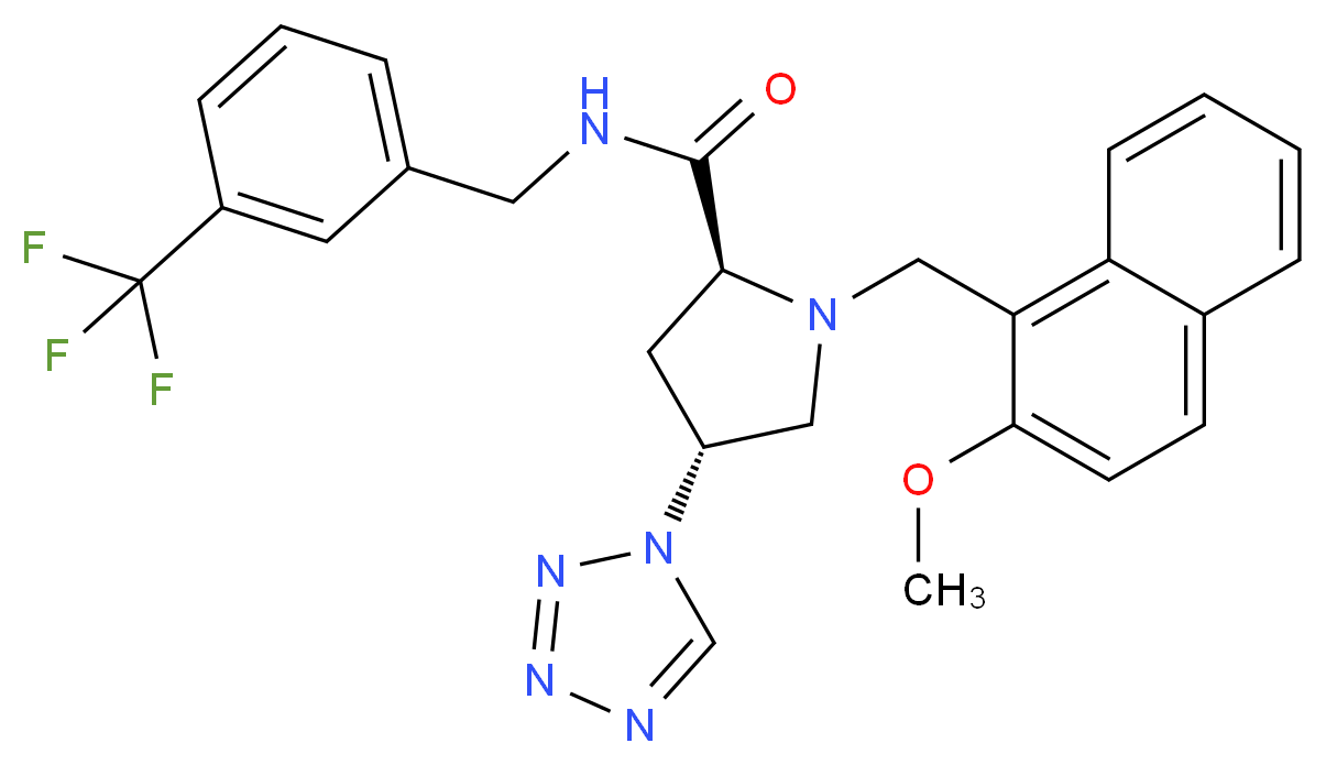 (4R)-1-[(2-methoxy-1-naphthyl)methyl]-4-(1H-tetrazol-1-yl)-N-[3-(trifluoromethyl)benzyl]-L-prolinamide_Molecular_structure_CAS_)