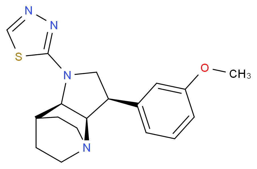 (3R*,3aR*,7aR*)-3-(3-methoxyphenyl)-1-(1,3,4-thiadiazol-2-yl)octahydro-4,7-ethanopyrrolo[3,2-b]pyridine_Molecular_structure_CAS_)