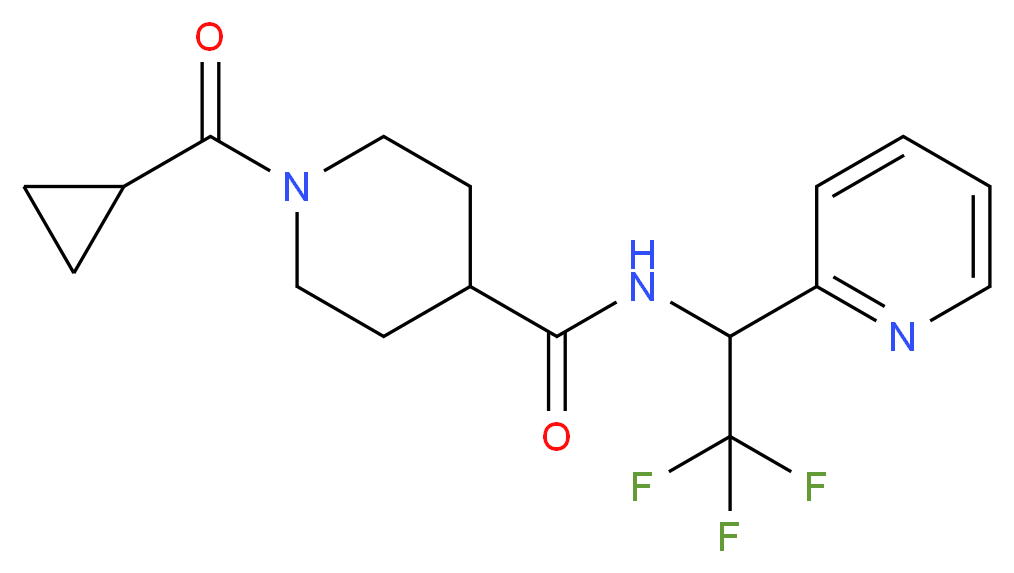 1-(cyclopropylcarbonyl)-N-[2,2,2-trifluoro-1-(2-pyridinyl)ethyl]-4-piperidinecarboxamide_Molecular_structure_CAS_)