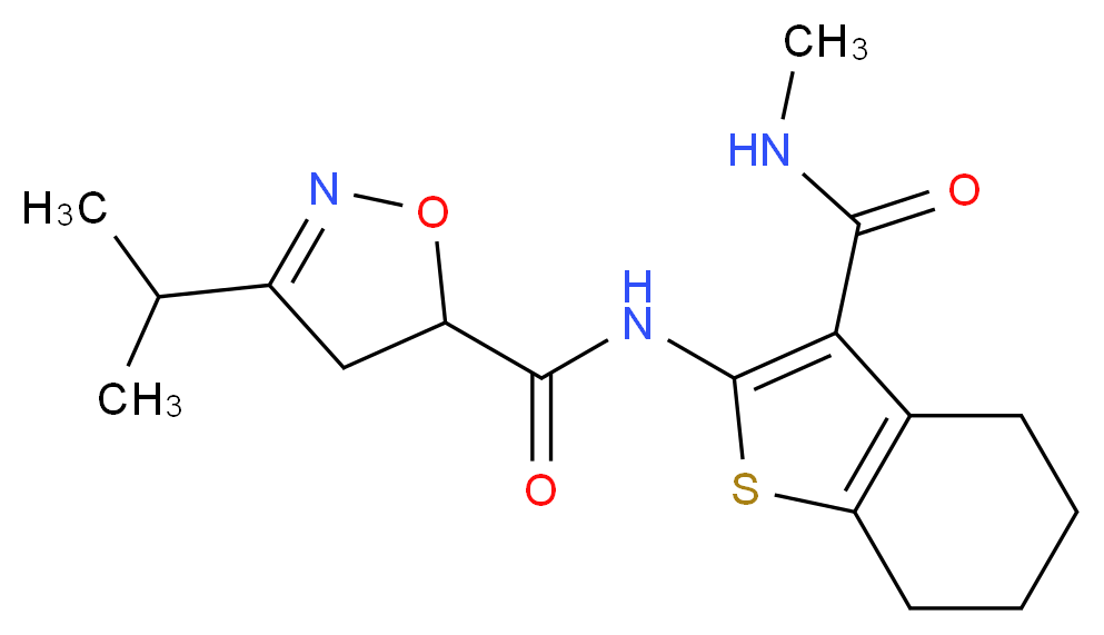 3-isopropyl-N-{3-[(methylamino)carbonyl]-4,5,6,7-tetrahydro-1-benzothien-2-yl}-4,5-dihydroisoxazole-5-carboxamide_Molecular_structure_CAS_)
