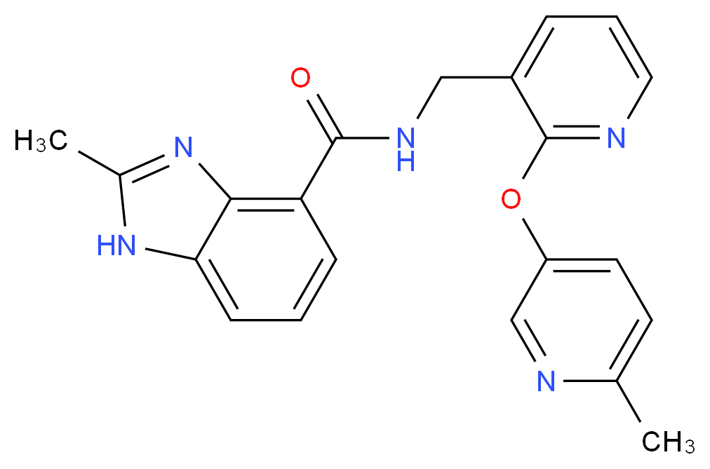 2-methyl-N-({2-[(6-methylpyridin-3-yl)oxy]pyridin-3-yl}methyl)-1H-benzimidazole-4-carboxamide_Molecular_structure_CAS_)