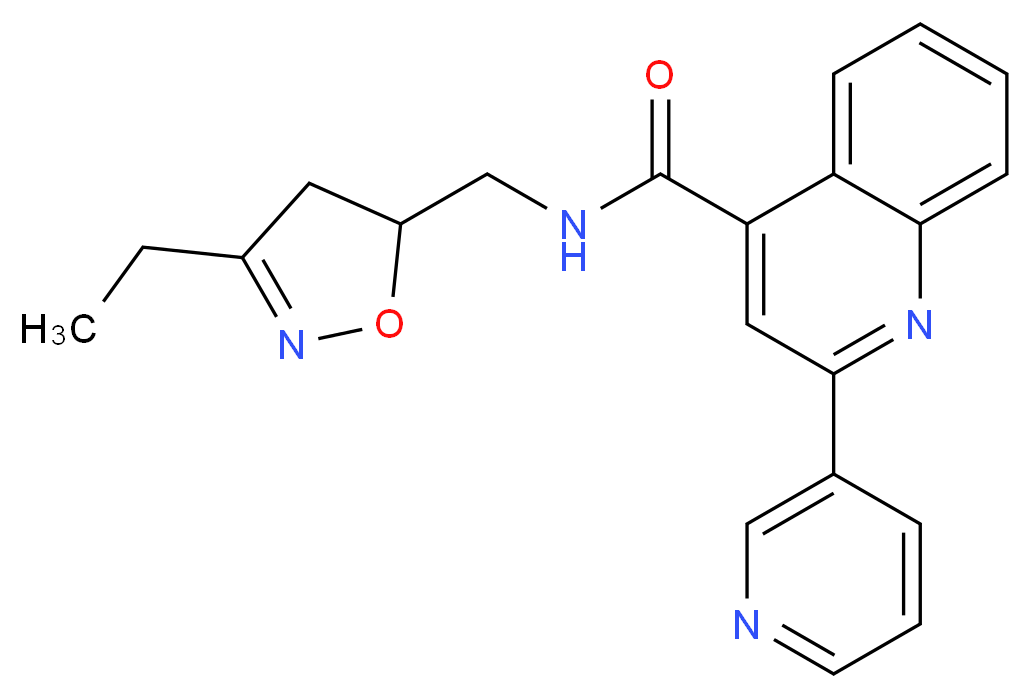 N-[(3-ethyl-4,5-dihydroisoxazol-5-yl)methyl]-2-pyridin-3-ylquinoline-4-carboxamide_Molecular_structure_CAS_)