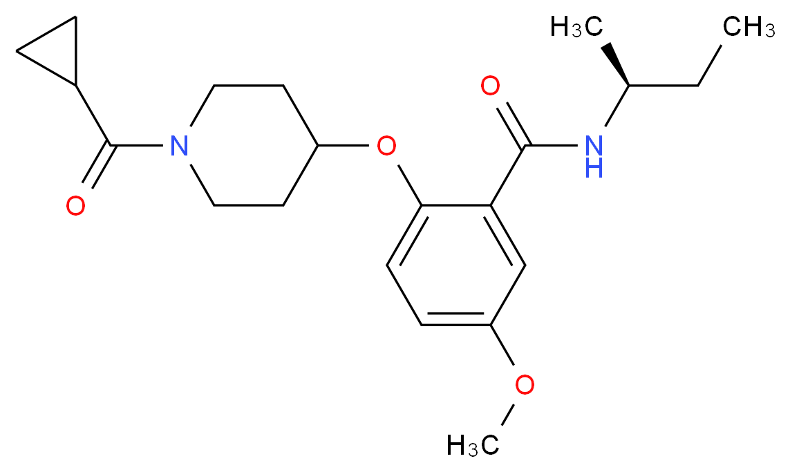 2-{[1-(cyclopropylcarbonyl)piperidin-4-yl]oxy}-5-methoxy-N-[(1S)-1-methylpropyl]benzamide_Molecular_structure_CAS_)