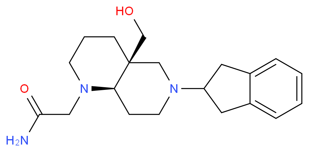 2-[(4aS*,8aR*)-6-(2,3-dihydro-1H-inden-2-yl)-4a-(hydroxymethyl)octahydro-1,6-naphthyridin-1(2H)-yl]acetamide_Molecular_structure_CAS_)