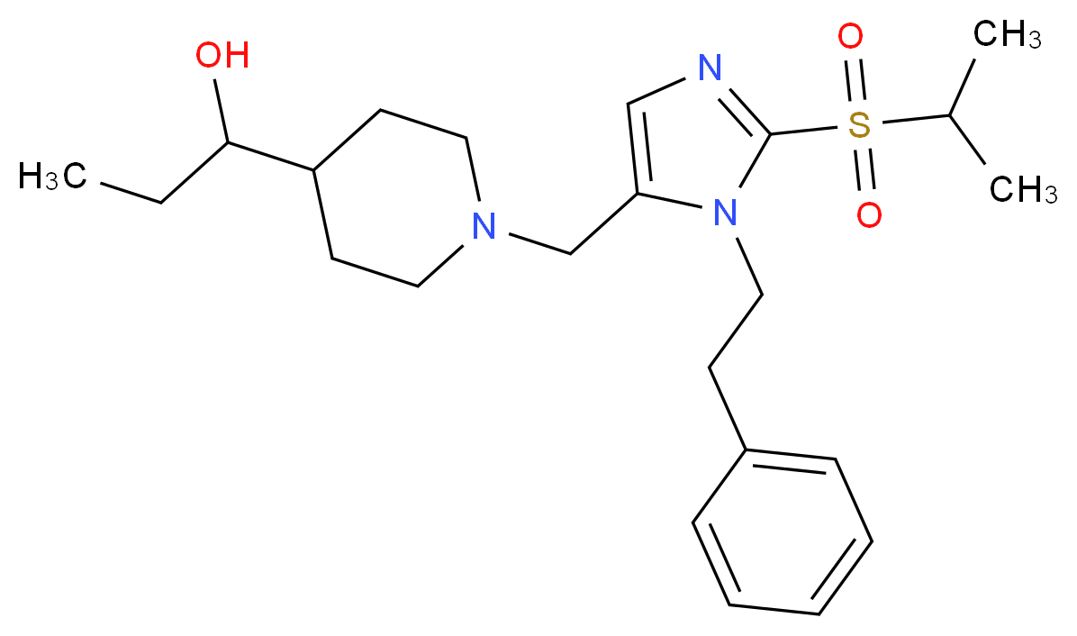 1-(1-{[2-(isopropylsulfonyl)-1-(2-phenylethyl)-1H-imidazol-5-yl]methyl}-4-piperidinyl)-1-propanol_Molecular_structure_CAS_)