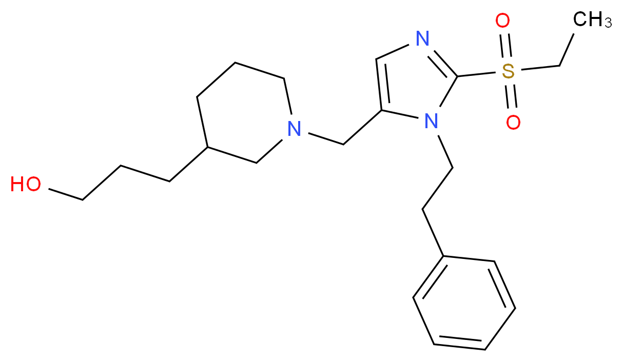 3-(1-{[2-(ethylsulfonyl)-1-(2-phenylethyl)-1H-imidazol-5-yl]methyl}-3-piperidinyl)-1-propanol_Molecular_structure_CAS_)