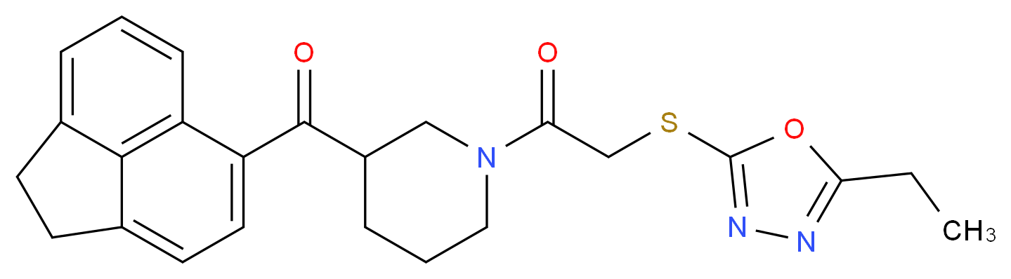 1,2-dihydro-5-acenaphthylenyl(1-{[(5-ethyl-1,3,4-oxadiazol-2-yl)thio]acetyl}-3-piperidinyl)methanone_Molecular_structure_CAS_)