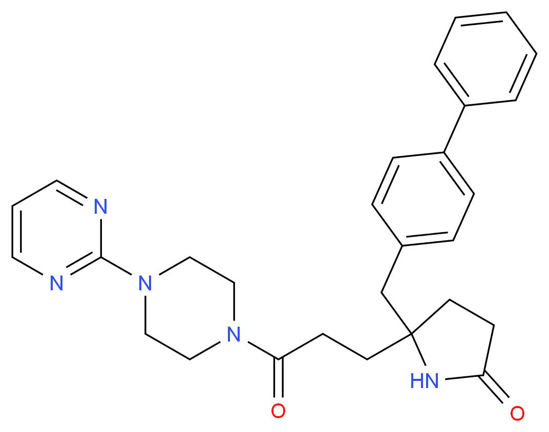 5-(4-biphenylylmethyl)-5-{3-oxo-3-[4-(2-pyrimidinyl)-1-piperazinyl]propyl}-2-pyrrolidinone_Molecular_structure_CAS_)