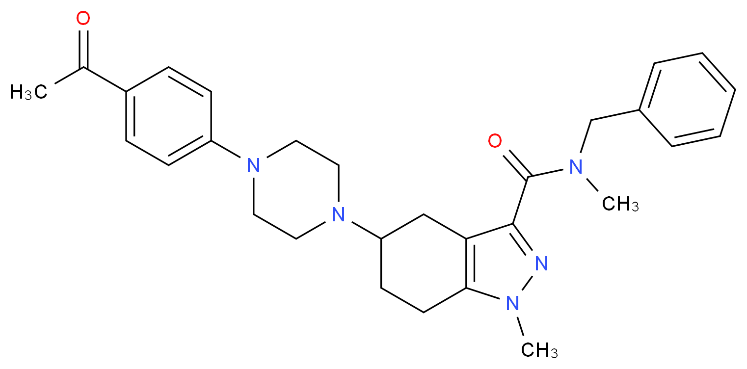 5-[4-(4-acetylphenyl)-1-piperazinyl]-N-benzyl-N,1-dimethyl-4,5,6,7-tetrahydro-1H-indazole-3-carboxamide_Molecular_structure_CAS_)