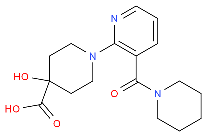 4-hydroxy-1-[3-(piperidin-1-ylcarbonyl)pyridin-2-yl]piperidine-4-carboxylic acid_Molecular_structure_CAS_)