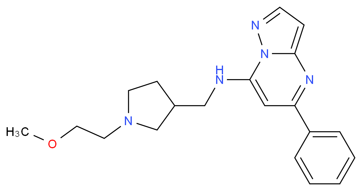 N-{[1-(2-methoxyethyl)-3-pyrrolidinyl]methyl}-5-phenylpyrazolo[1,5-a]pyrimidin-7-amine_Molecular_structure_CAS_)