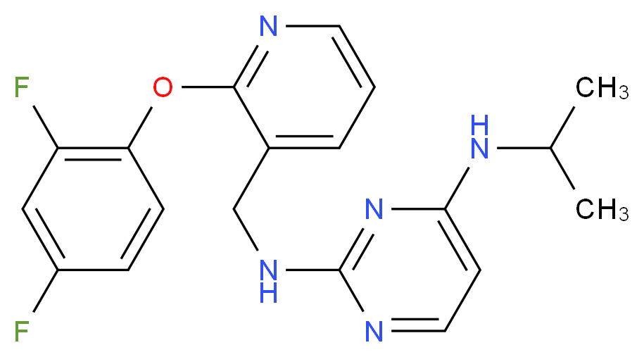 N~2~-{[2-(2,4-difluorophenoxy)pyridin-3-yl]methyl}-N~4~-isopropylpyrimidine-2,4-diamine_Molecular_structure_CAS_)