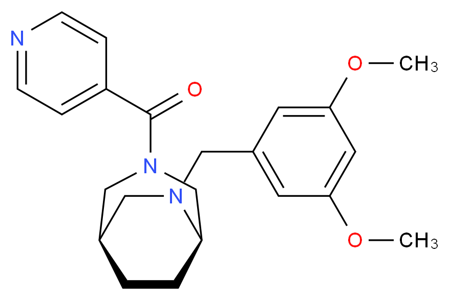 (1R*,5R*)-6-(3,5-dimethoxybenzyl)-3-isonicotinoyl-3,6-diazabicyclo[3.2.2]nonane_Molecular_structure_CAS_)