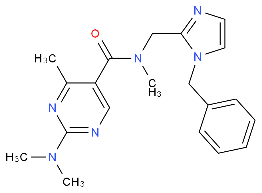 N-[(1-benzyl-1H-imidazol-2-yl)methyl]-2-(dimethylamino)-N,4-dimethyl-5-pyrimidinecarboxamide_Molecular_structure_CAS_)