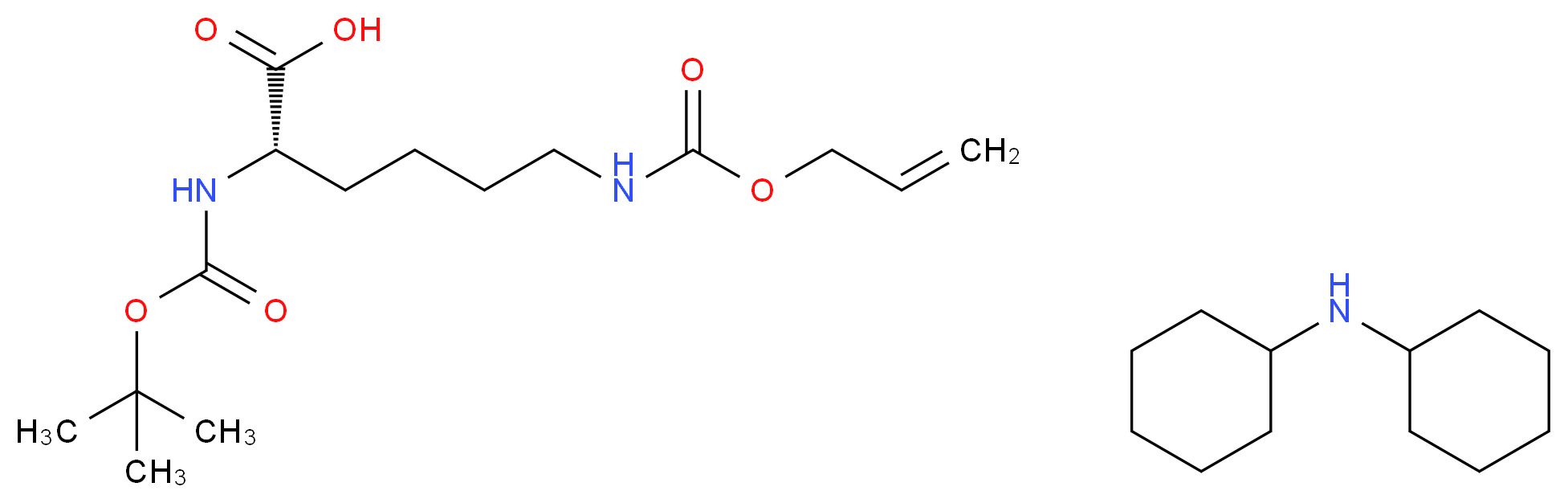 Dicyclohexylamine (S)-6-(((allyloxy)carbonyl)amino)-2-((tert-butoxycarbonyl)amino)hexanoate_Molecular_structure_CAS_110637-52-0)