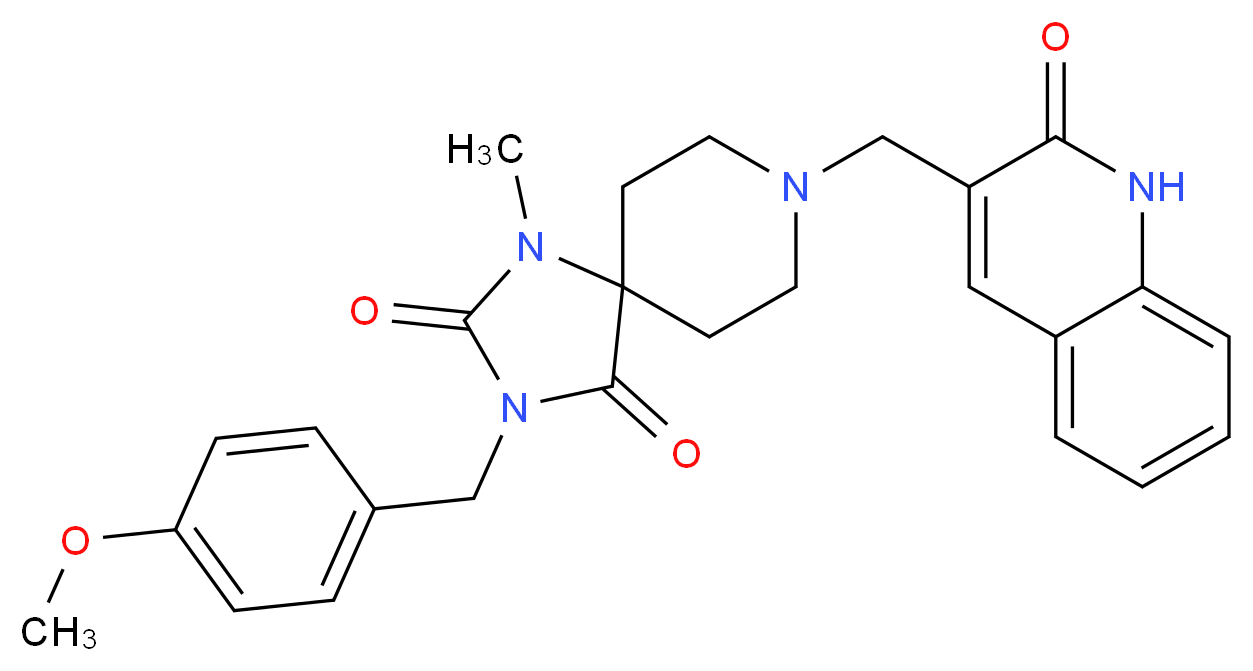 3-(4-methoxybenzyl)-1-methyl-8-[(2-oxo-1,2-dihydro-3-quinolinyl)methyl]-1,3,8-triazaspiro[4.5]decane-2,4-dione_Molecular_structure_CAS_)