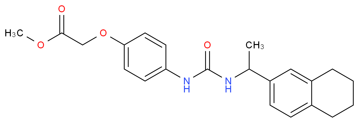 methyl {4-[({[1-(5,6,7,8-tetrahydronaphthalen-2-yl)ethyl]amino}carbonyl)amino]phenoxy}acetate_Molecular_structure_CAS_)