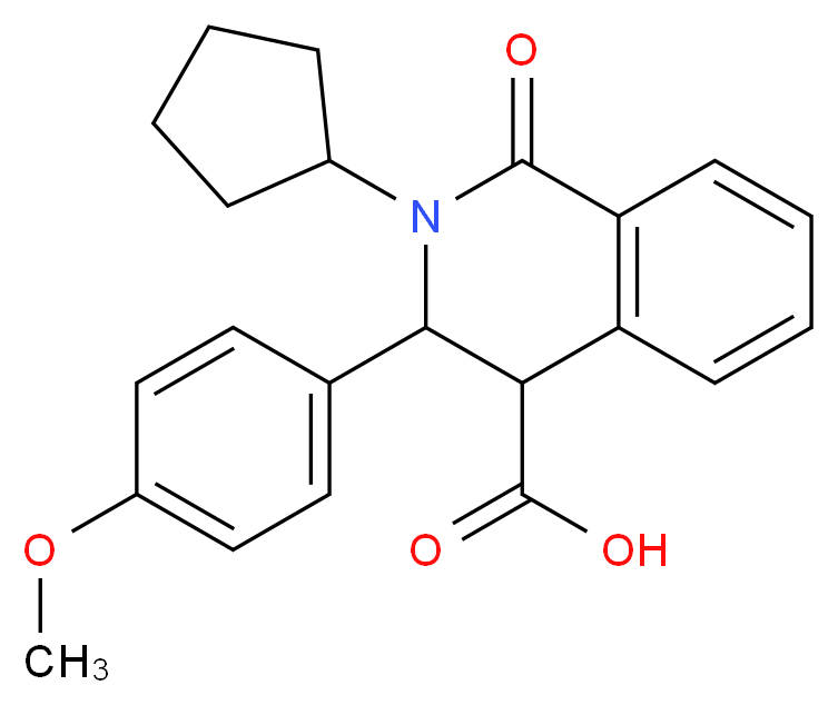 2-Cyclopentyl-3-(4-methoxyphenyl)-1-oxo-1,2,3,4-tetrahydro-4-isoquinolinecarboxylic acid_Molecular_structure_CAS_)