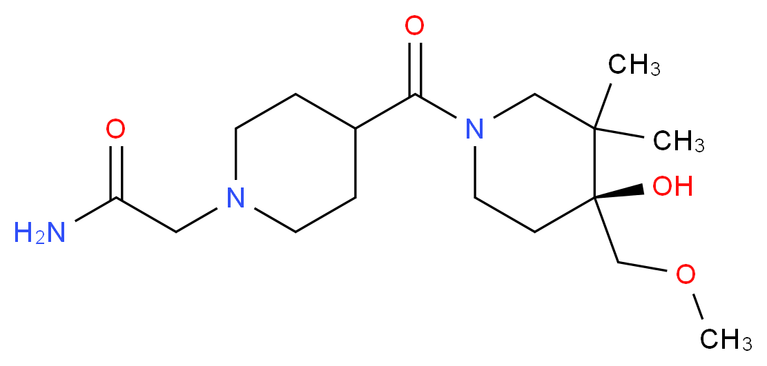 2-(4-{[(4S)-4-hydroxy-4-(methoxymethyl)-3,3-dimethyl-1-piperidinyl]carbonyl}-1-piperidinyl)acetamide_Molecular_structure_CAS_)