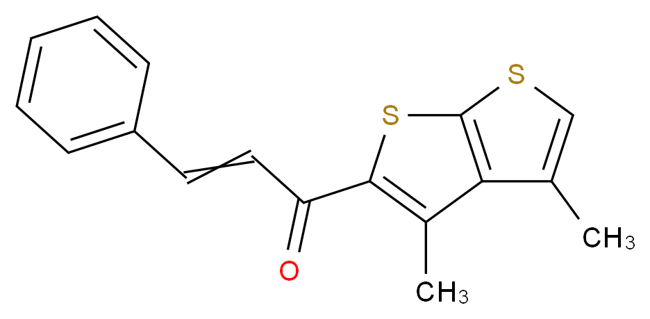 1-(3,4-dimethylthieno[2,3-b]thiophen-2-yl)-3-phenylprop-2-en-1-one_Molecular_structure_CAS_)