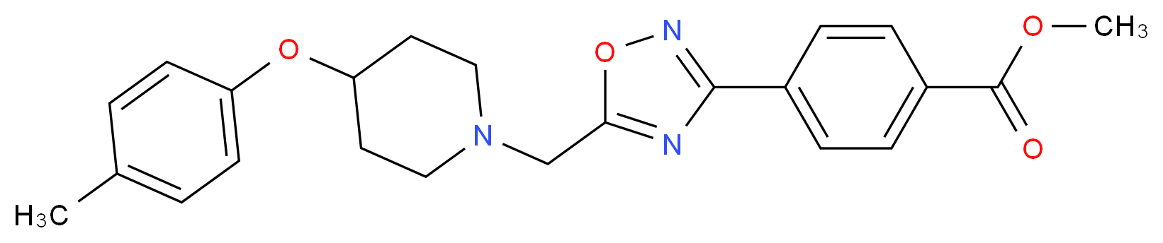 methyl 4-(5-{[4-(4-methylphenoxy)-1-piperidinyl]methyl}-1,2,4-oxadiazol-3-yl)benzoate_Molecular_structure_CAS_)