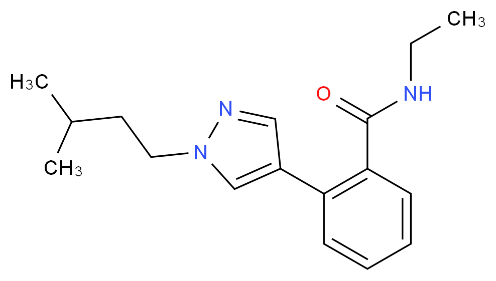 N-ethyl-2-[1-(3-methylbutyl)-1H-pyrazol-4-yl]benzamide_Molecular_structure_CAS_)