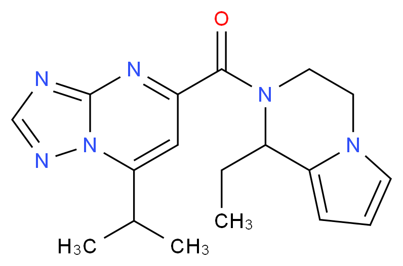 5-[(1-ethyl-3,4-dihydropyrrolo[1,2-a]pyrazin-2(1H)-yl)carbonyl]-7-isopropyl[1,2,4]triazolo[1,5-a]pyrimidine_Molecular_structure_CAS_)