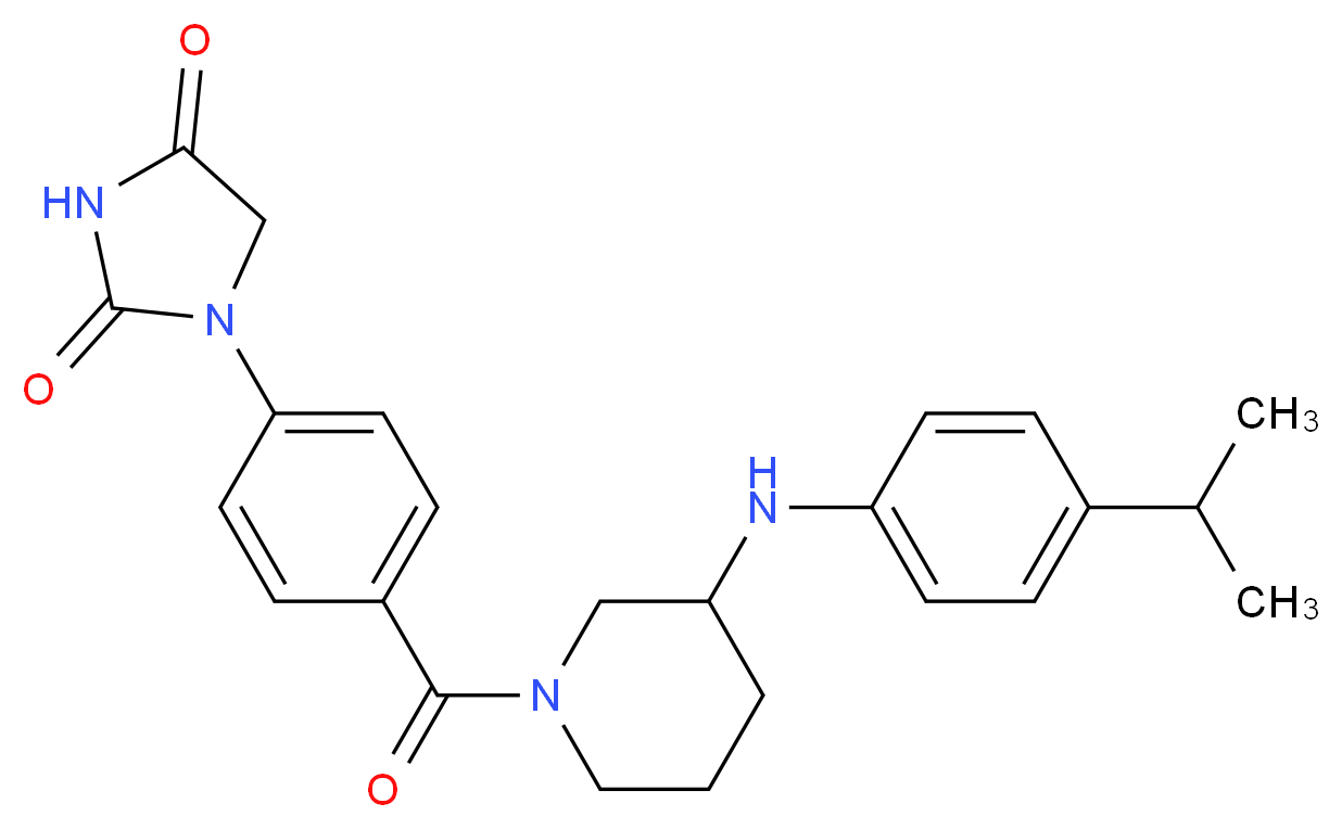 1-[4-({3-[(4-isopropylphenyl)amino]-1-piperidinyl}carbonyl)phenyl]-2,4-imidazolidinedione_Molecular_structure_CAS_)