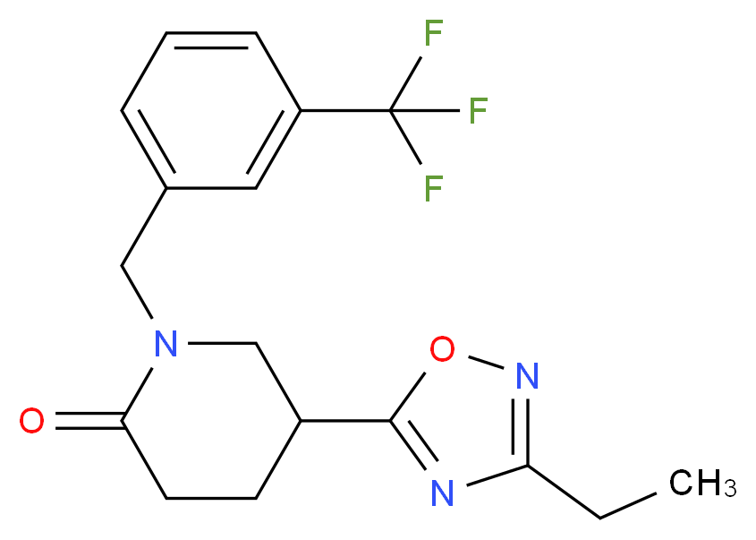 5-(3-ethyl-1,2,4-oxadiazol-5-yl)-1-[3-(trifluoromethyl)benzyl]-2-piperidinone_Molecular_structure_CAS_)