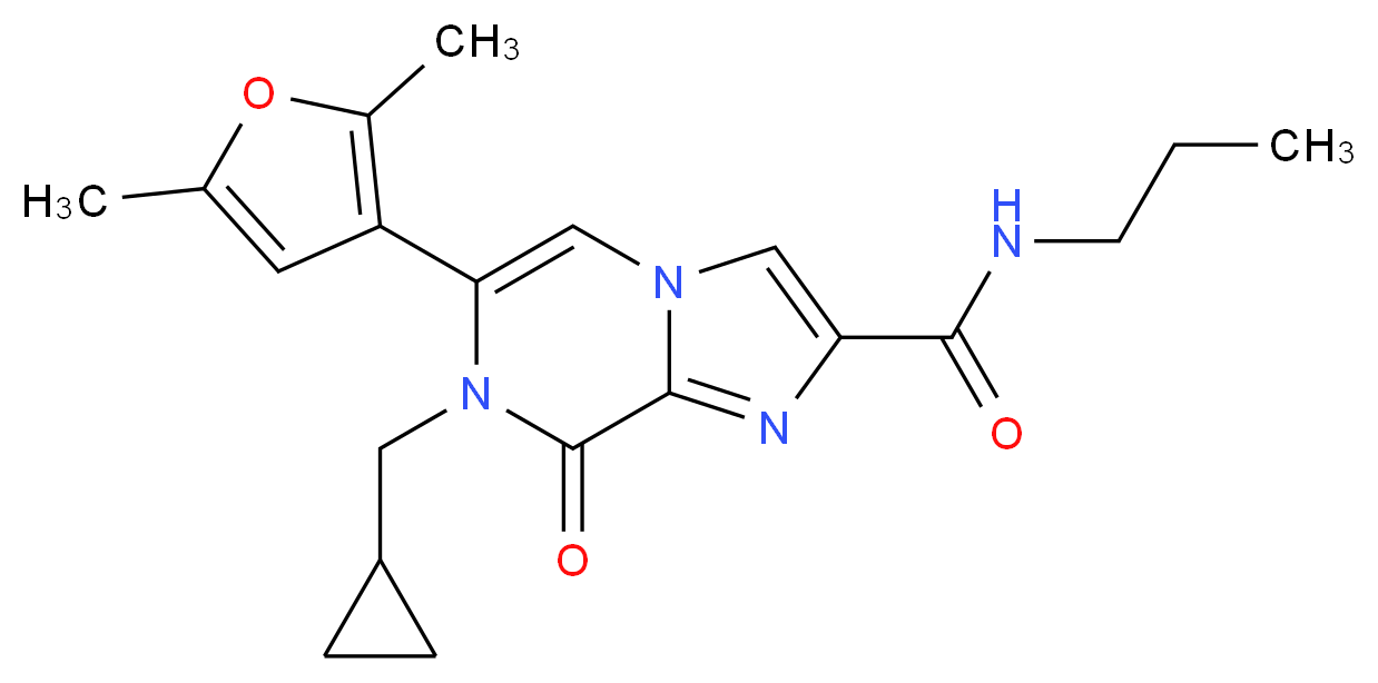 7-(cyclopropylmethyl)-6-(2,5-dimethyl-3-furyl)-8-oxo-N-propyl-7,8-dihydroimidazo[1,2-a]pyrazine-2-carboxamide_Molecular_structure_CAS_)
