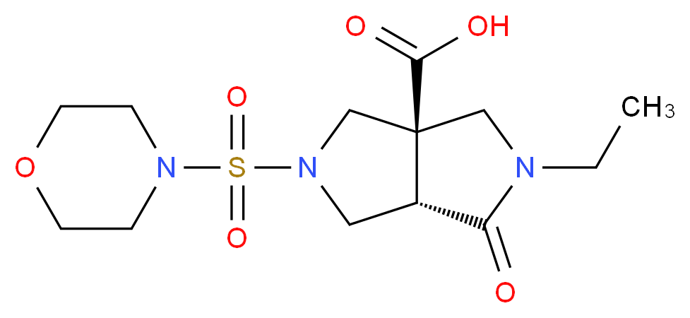 (3aR*,6aS*)-2-ethyl-5-(morpholin-4-ylsulfonyl)-1-oxohexahydropyrrolo[3,4-c]pyrrole-3a(1H)-carboxylic acid_Molecular_structure_CAS_)