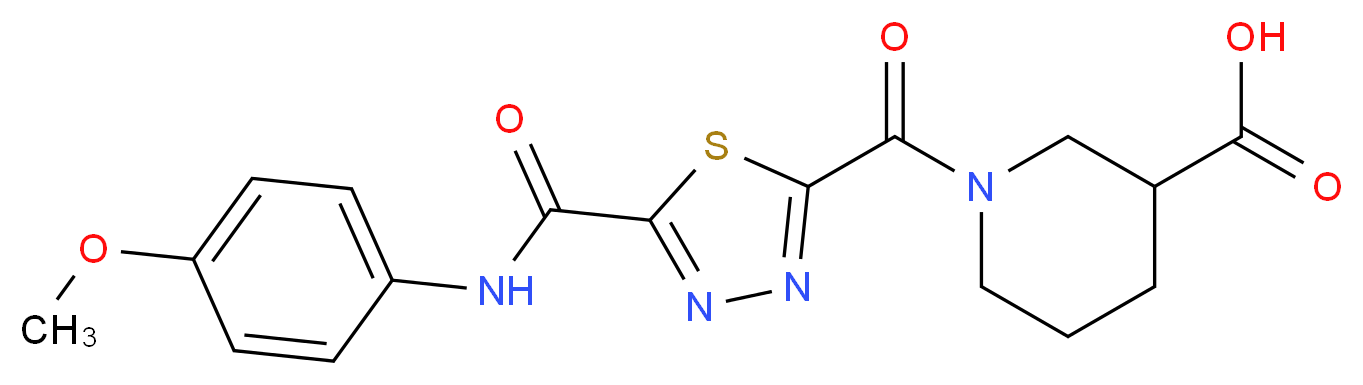 1-[(5-{[(4-Methoxyphenyl)amino]carbonyl}-1,3,4-thi adiazol-2-yl)carbonyl]piperidine-3-carboxylic acid_Molecular_structure_CAS_)