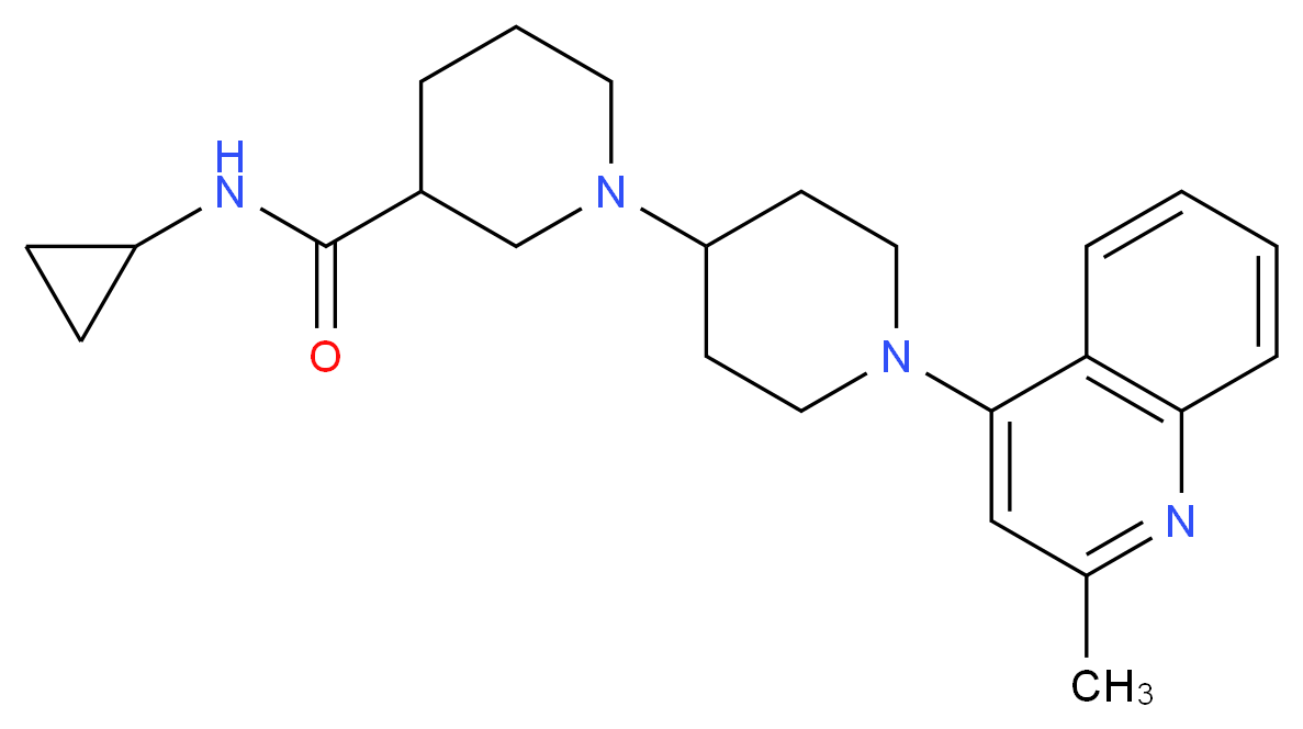 N-cyclopropyl-1'-(2-methylquinolin-4-yl)-1,4'-bipiperidine-3-carboxamide_Molecular_structure_CAS_)