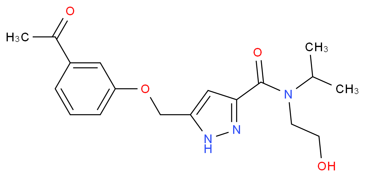 5-[(3-acetylphenoxy)methyl]-N-(2-hydroxyethyl)-N-isopropyl-1H-pyrazole-3-carboxamide_Molecular_structure_CAS_)