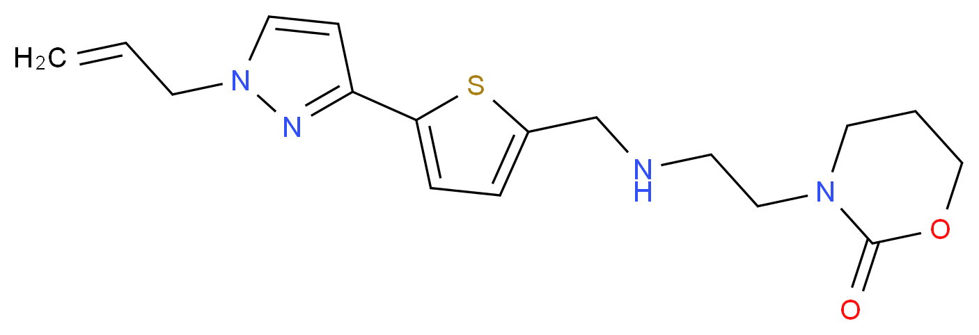 3-[2-({[5-(1-allyl-1H-pyrazol-3-yl)-2-thienyl]methyl}amino)ethyl]-1,3-oxazinan-2-one_Molecular_structure_CAS_)
