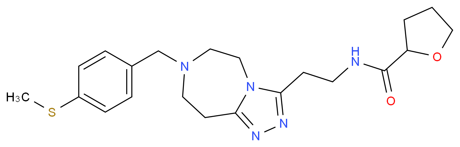 N-(2-{7-[4-(methylthio)benzyl]-6,7,8,9-tetrahydro-5H-[1,2,4]triazolo[4,3-d][1,4]diazepin-3-yl}ethyl)tetrahydro-2-furancarboxamide_Molecular_structure_CAS_)